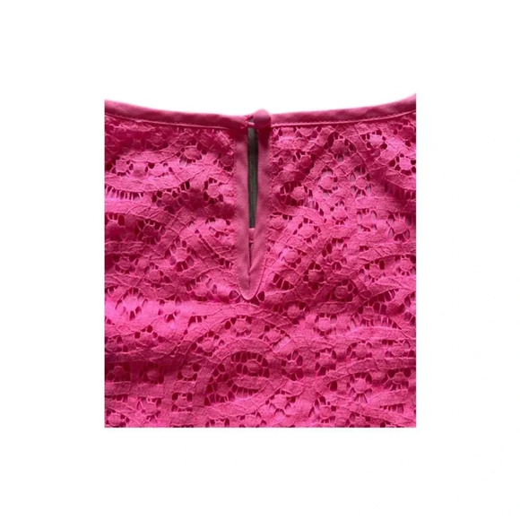J Crew Pink Lace Overlay Short Sleeve Blouse Women’s XS - Picture 5 of 11